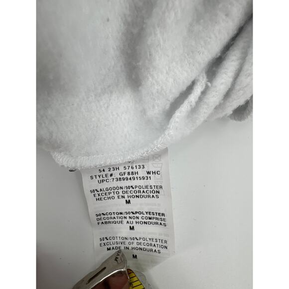 Champion White Crewneck Sweatshirt Classic Logo Pullover Fleece Size Medium - Picture 6 of 6